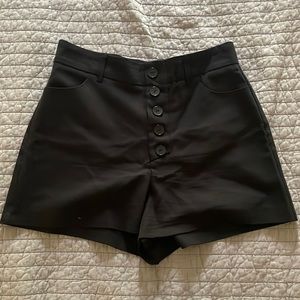 Zara TRF Black high-waist button-down Shorts Sz M